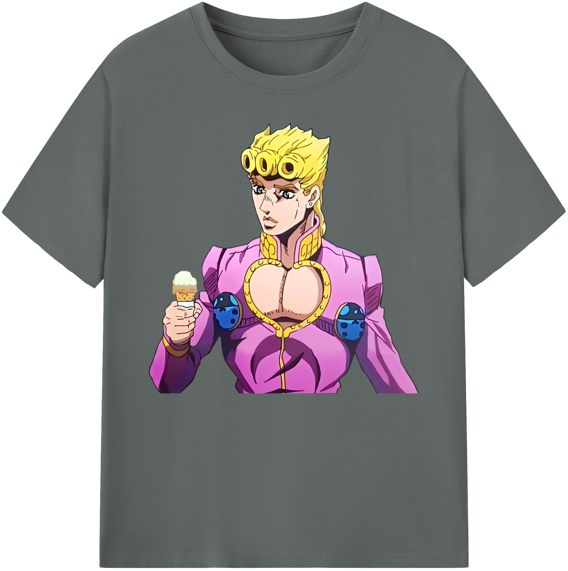 （画像用） ジョジョの奇妙な冒険 ジョルノ?ジョバァーナ JoJo's Bizarre Adventure Giorno Giovanna 綿100％ メンズ半袖Tシャツ｜肌触りやわらか＆通気性